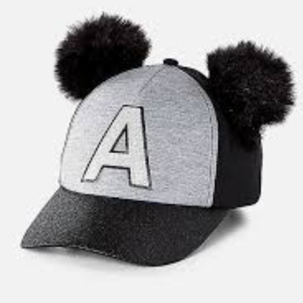 JUSTICE INITIAL “A” POM POM CAP